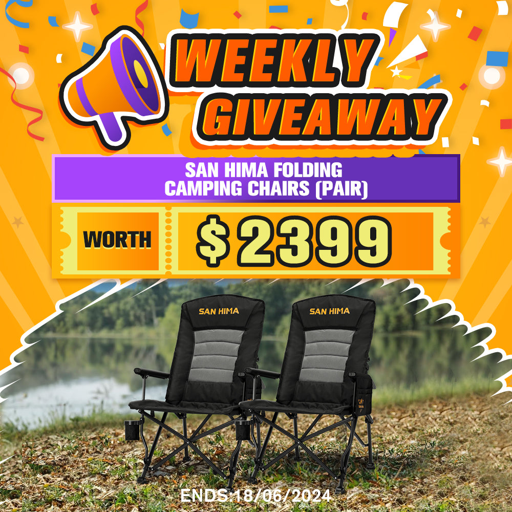 The 21st Weekly Giveaway & Winner - SAN HIMA Folding CAMPING CHAIRS (PAIR)