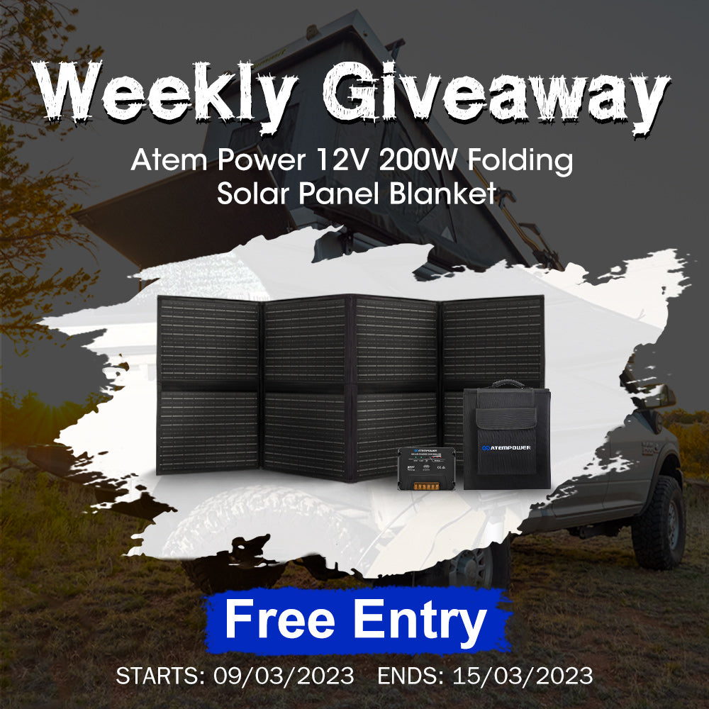 The 4th Weekly Giveaway & Winners - ATEM POWER 12V 200W Folding Solar Panel Blanket