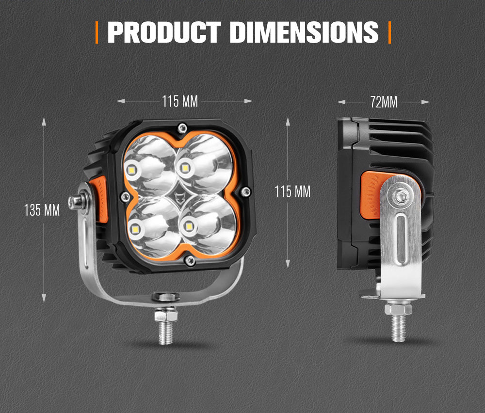 LIGHTFOX Cygnus Pair 5inch Osram LED Pod Lights 1Lux@396m 7,053Lumens