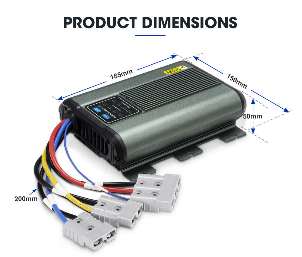 12V 25A DC to DC Battery Charger MPPT System Kit Isolator Dual Battery