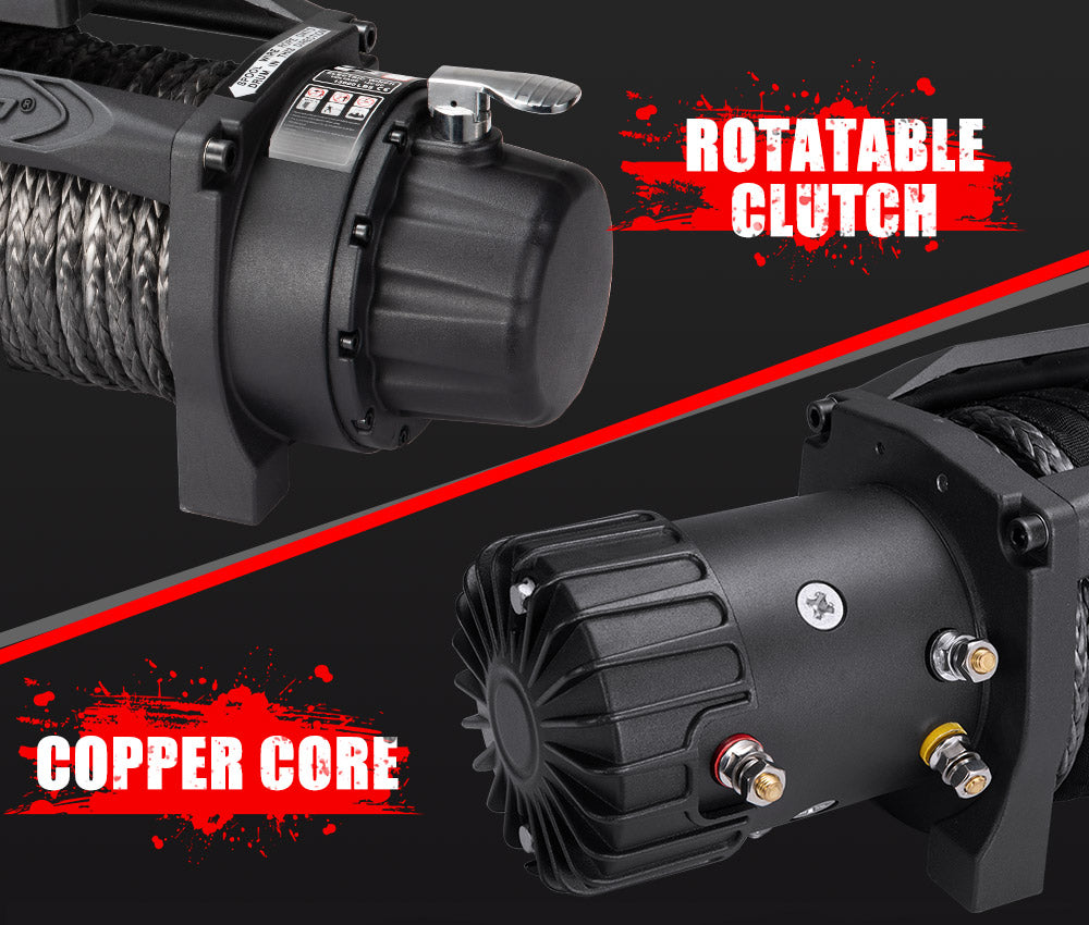 12V 13000LBS Electric Winch Synthetic Rope