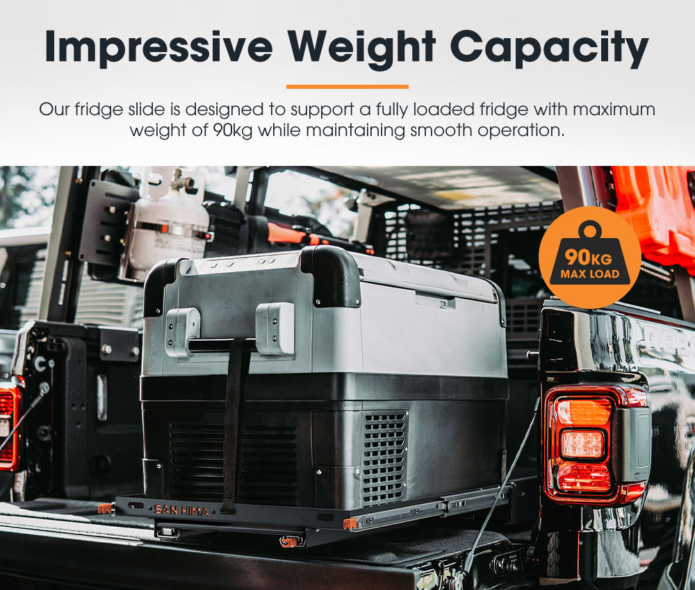 San Hima 75L Fridge Slide With Extendable Table Cutting Board 90KG Caravan Parts