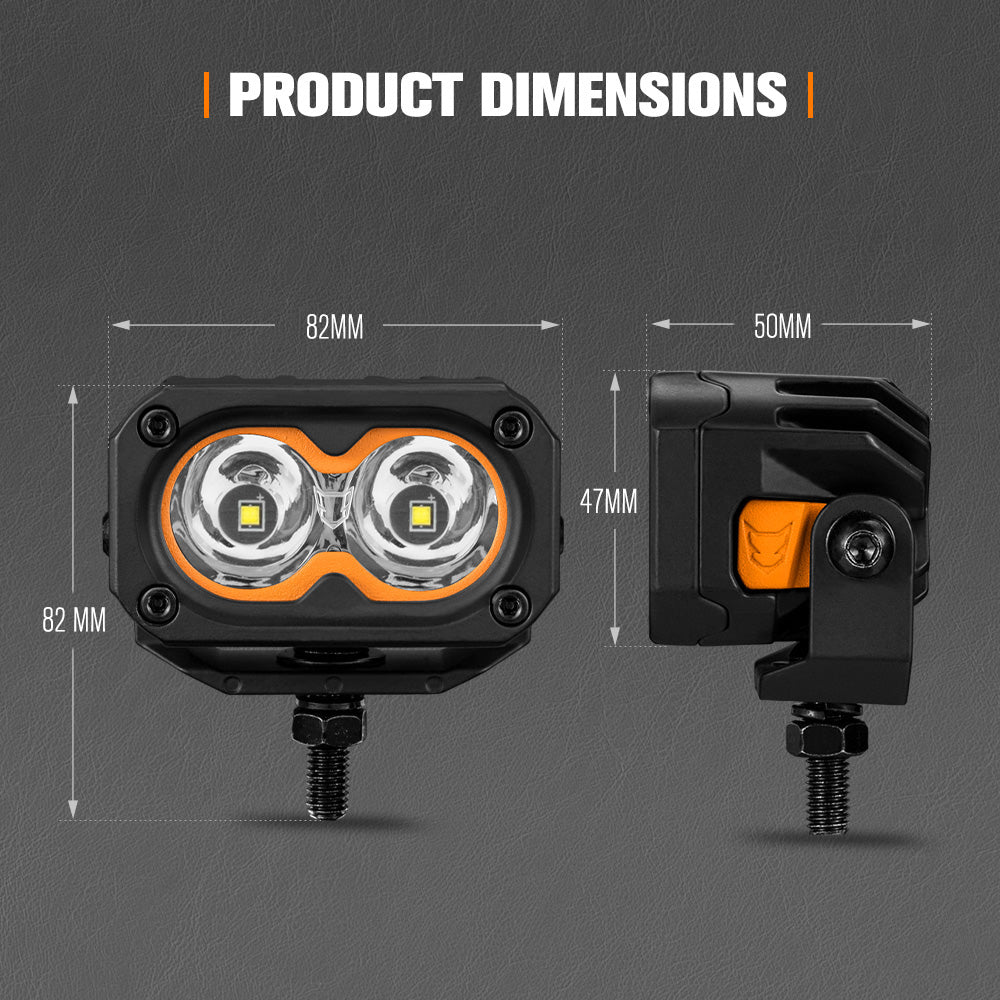 LIGHTFOX Pair 3inch Cygnus-2 Osram LED Pod Lights 1Lux@280m 2,026LM