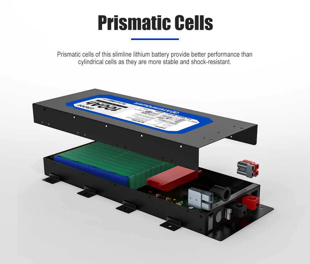 Atem Power 12V 100Ah Slimline Lithium Battery Built-in 40A DC to DC Charger