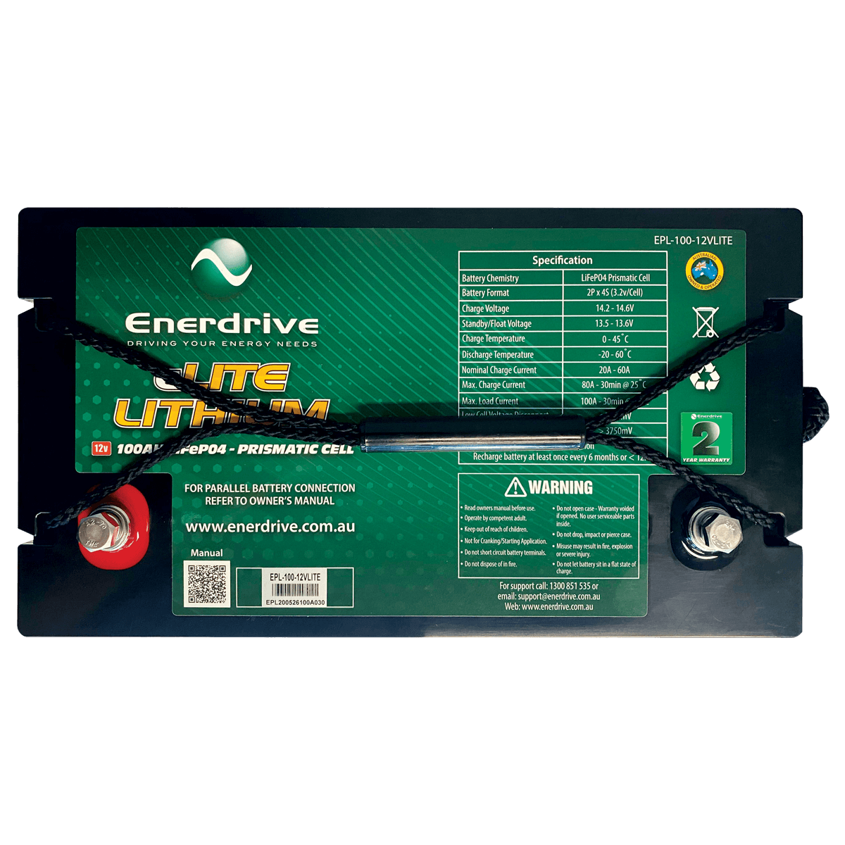 ENERDRIVE 12V 100AH Elite LIFEPO4 Battery