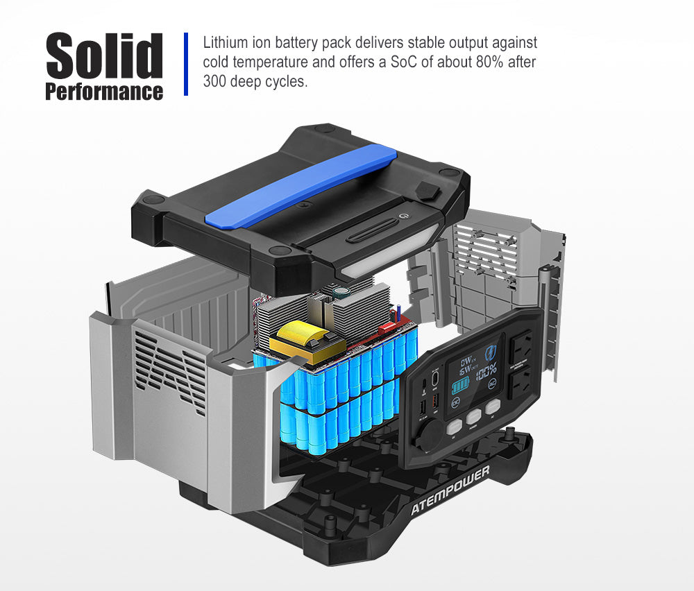 ATEM POWER AP500X Portable Power Station 500W Generator Solar Charging Battery Backup