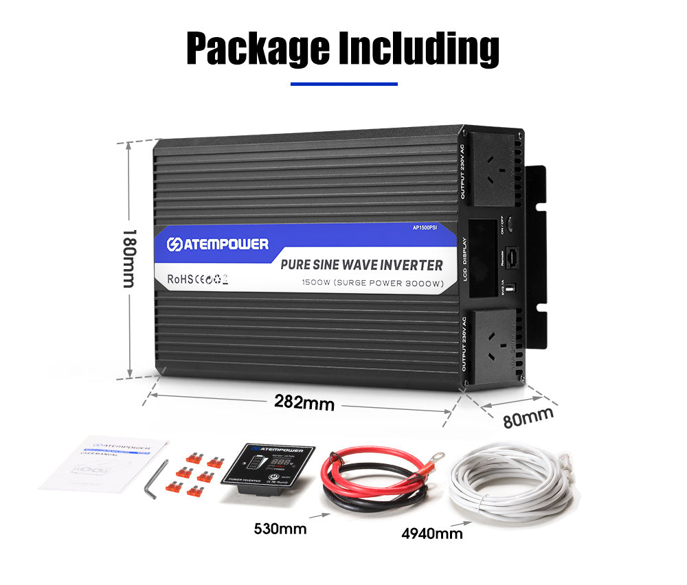 Atem Power Pure Sine Wave Inverter 1500W Max 3000W