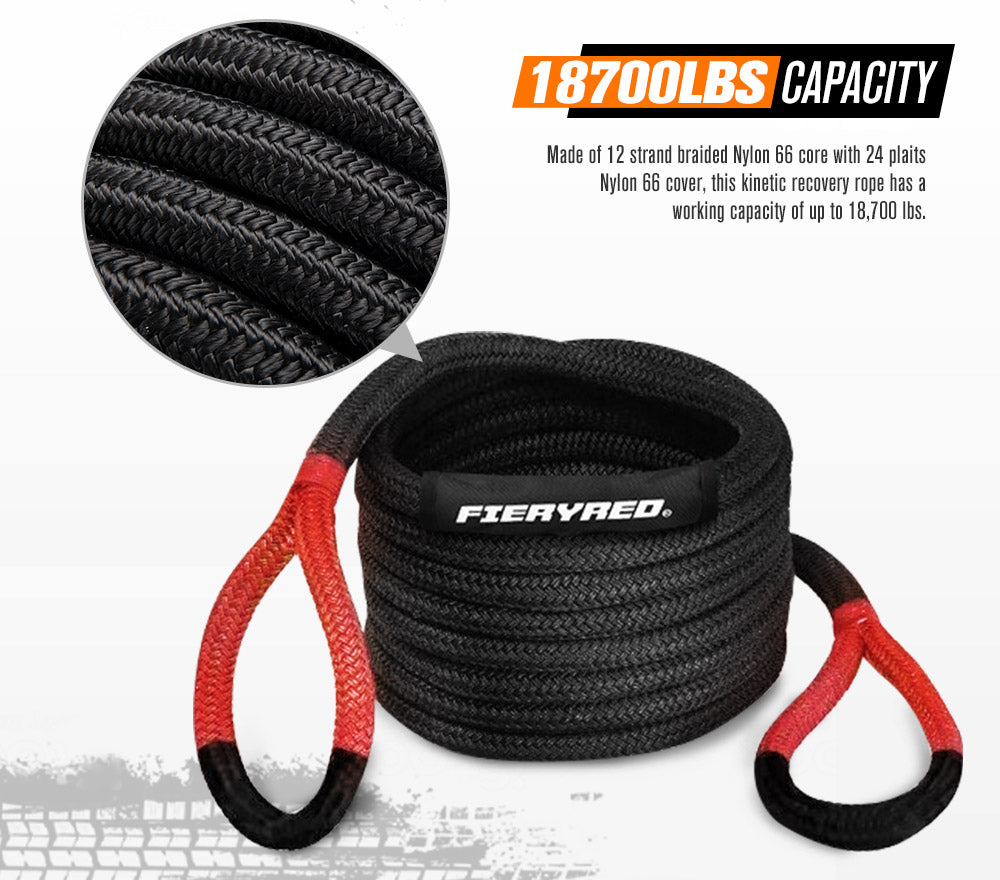 22MMx6M Recovery Rope Tow Strap + 10PC Recovery Kit Offroad Gear 4WD