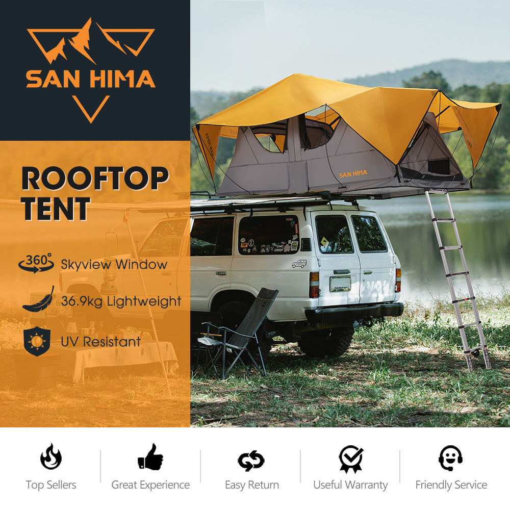 San Hima Alpine Rooftop Tent With Ladder Outdoor Camping Waterproof Car 4X4 4WD