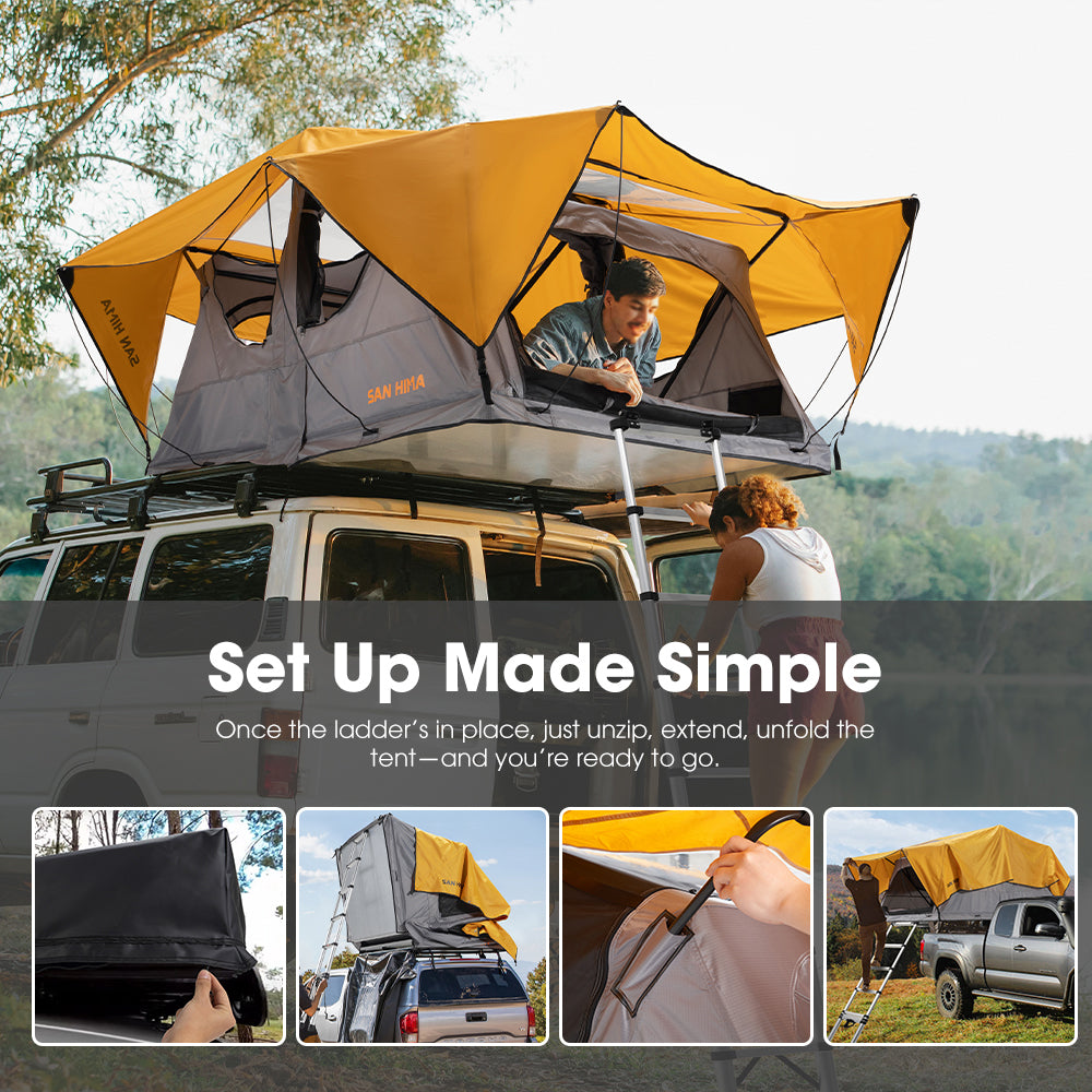 San Hima Alpine Rooftop Tent With Ladder Outdoor Camping Waterproof Car 4X4 4WD