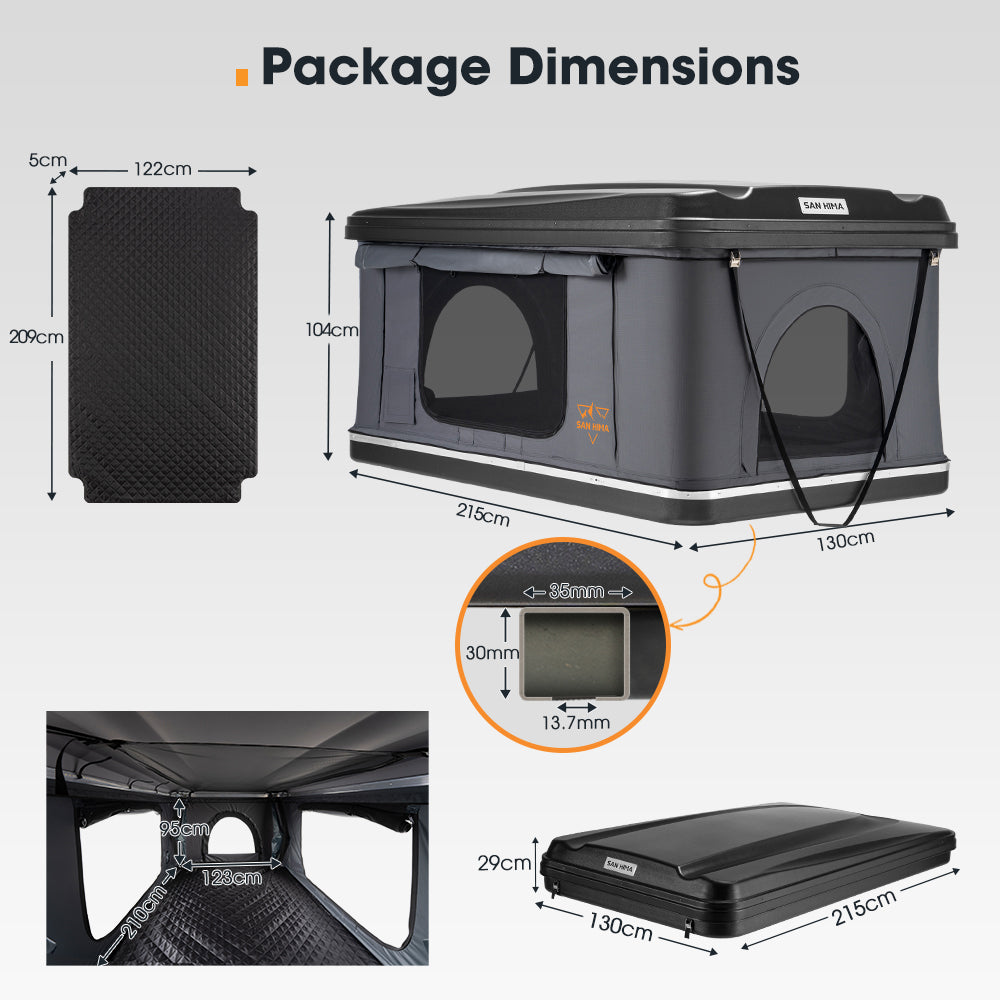 San Hima Jervis Loft Rooftop Tent Pop Up Hardshell With Ladder Waterproof 4WD