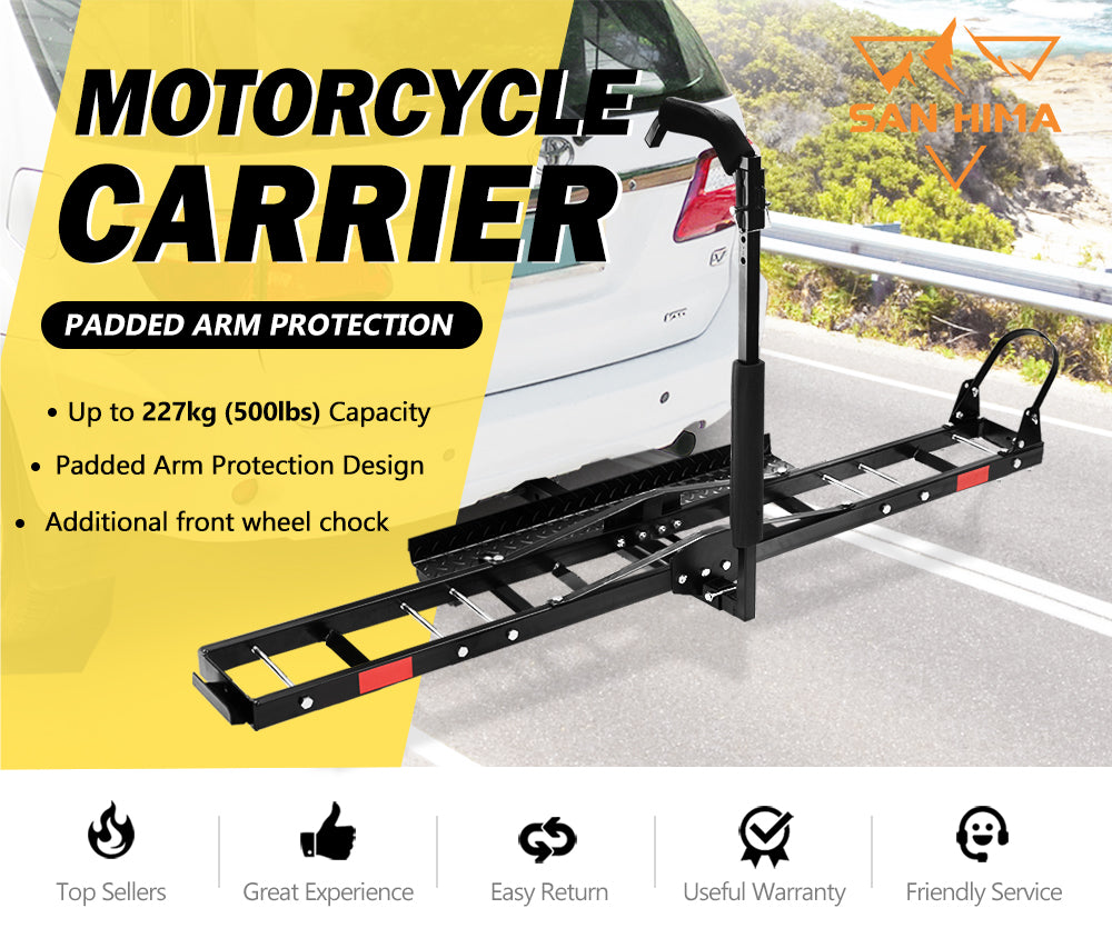 Motorcycle Motorbike Carrier Rack Dirt Bike Ramp Steel 2 inch Towbar