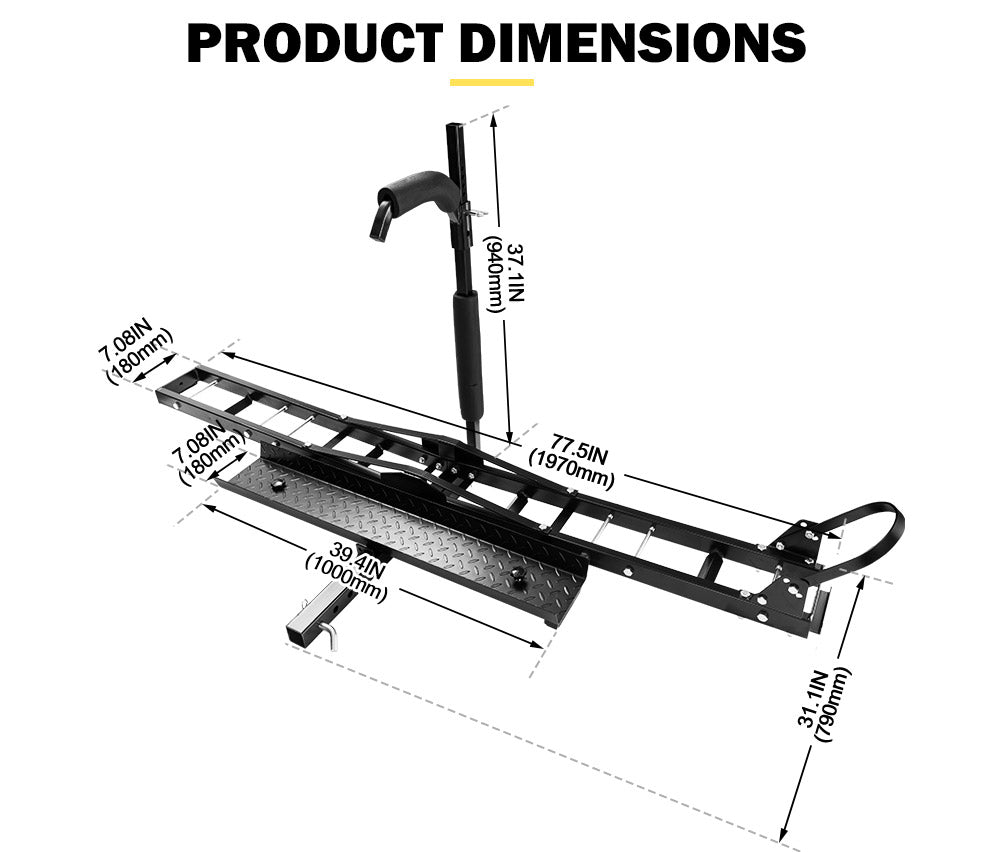 Motorcycle Motorbike Carrier Rack Dirt Bike Ramp Steel 2 inch Towbar