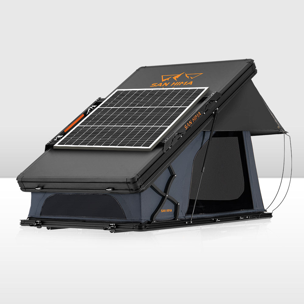 San Hima Kalbarri X Rooftop Tent Hardshell With Ladder 4x4 + 130W Solar Panel