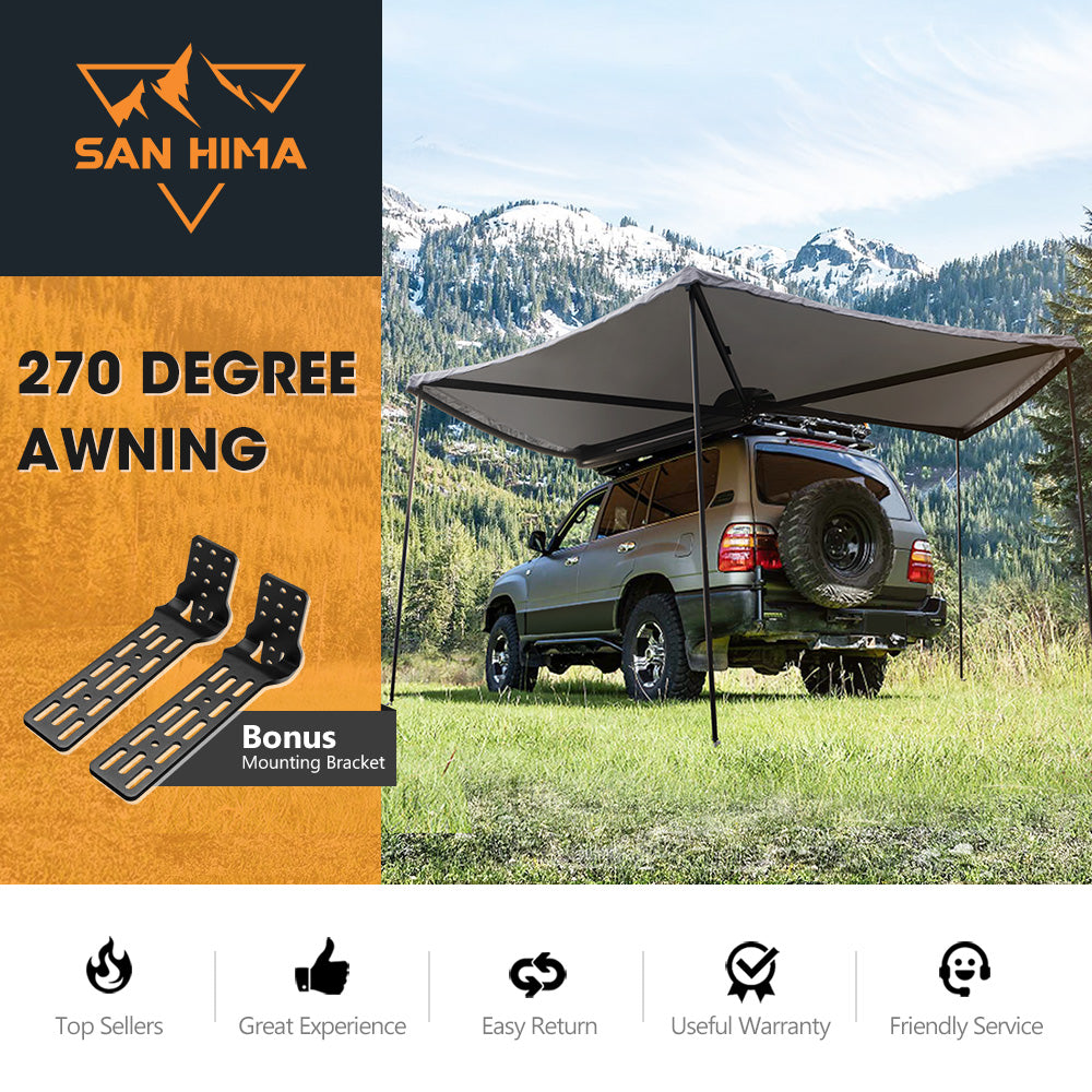 San Hima 270 Degree Free-Standing Awning 600D Double-Ripstop + "L" Bracket