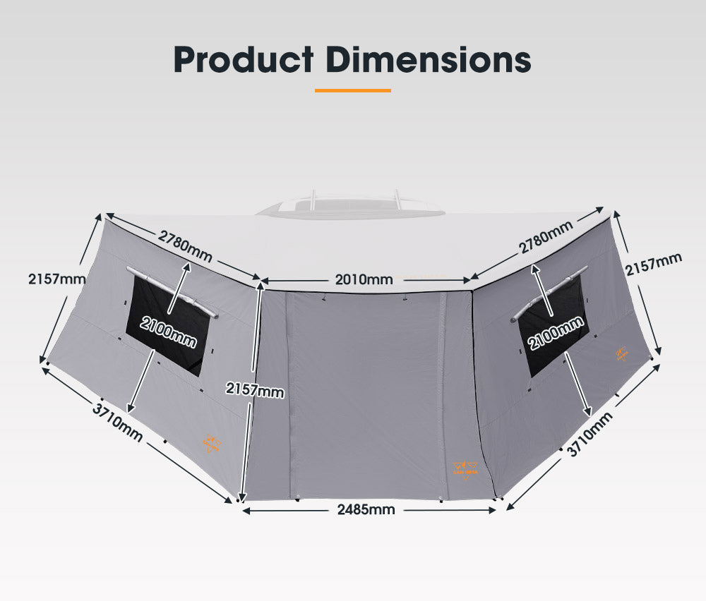 San Hima Side Wall for 180 Degree Free-Standing Awning