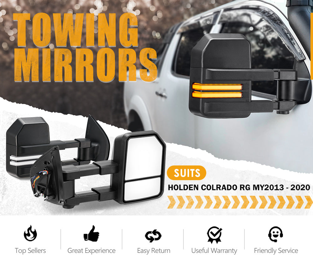 SAN HIMA Extendable Towing Mirrors Gen2 for Holden Colorado RG MY2013-MY20 with Indicator