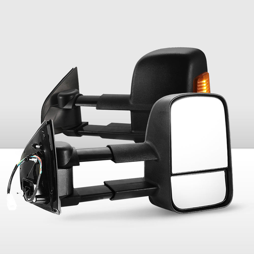 Pair Extendable Towing Mirrors Gen1 for Isuzu D-MAX MY2012-MY2019 Black Pair